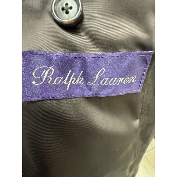 Vintage Ralph Lauren Purple Label 44L Reindeer Suede Chamois Brown Blazer - Picture 8 of 11